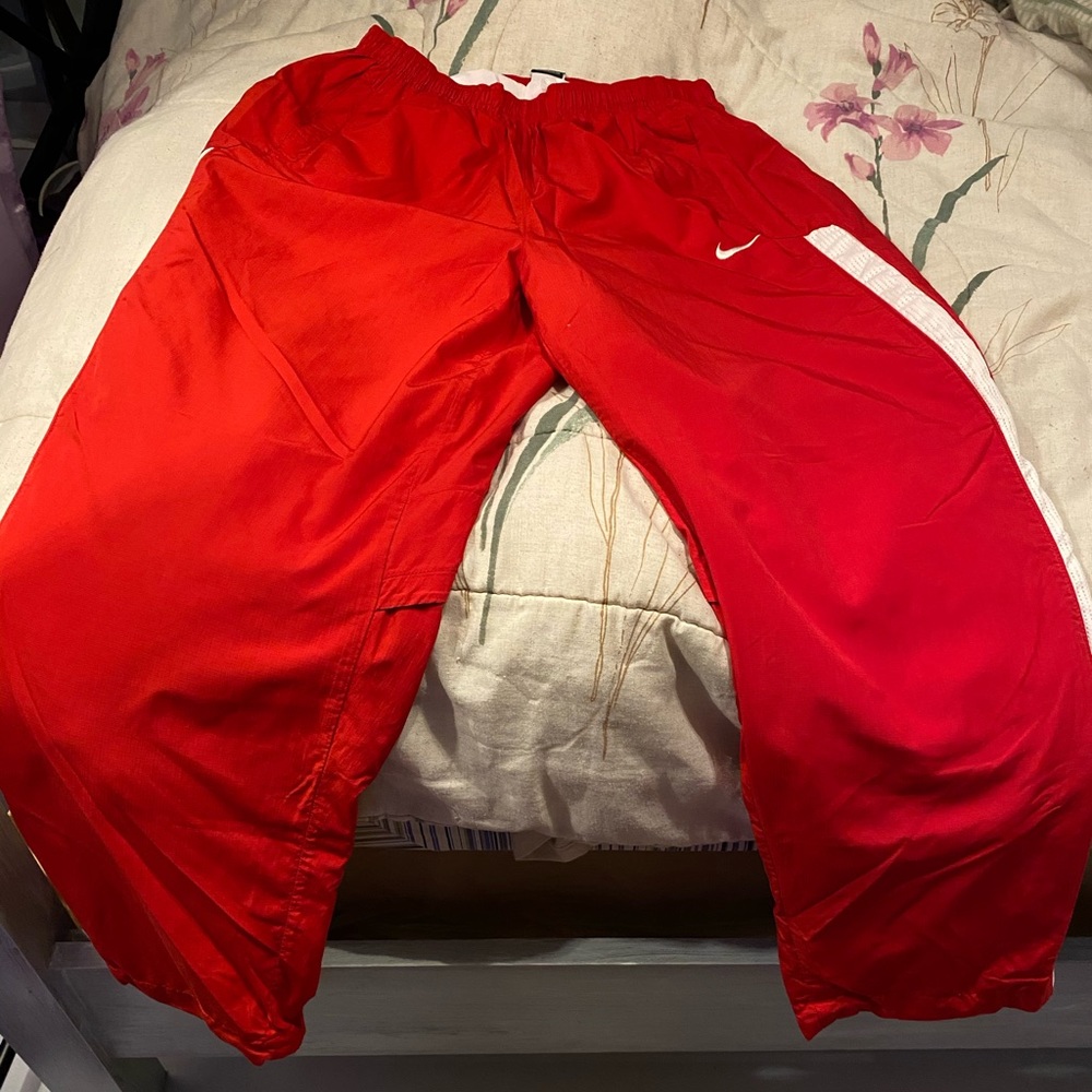 Nike Red windbreaker pants (mens)
